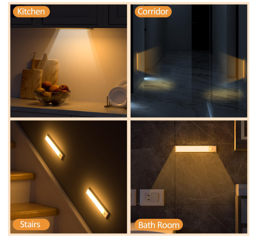 Under-Unit Light Kitchen LED Cabinet Lighting Motion Sensor 3 Pack