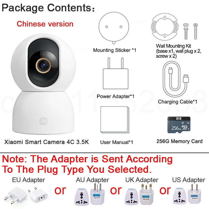 XIAOMI New Smart Camera 4C,6MP 3.5K 360°