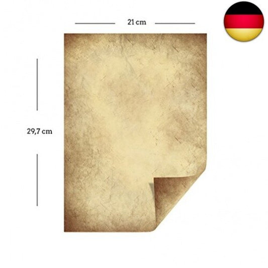 100 Stück DIN A4 Vintage Briefpapier 100G/M - Altes Bastelpapier Für Urkunden S