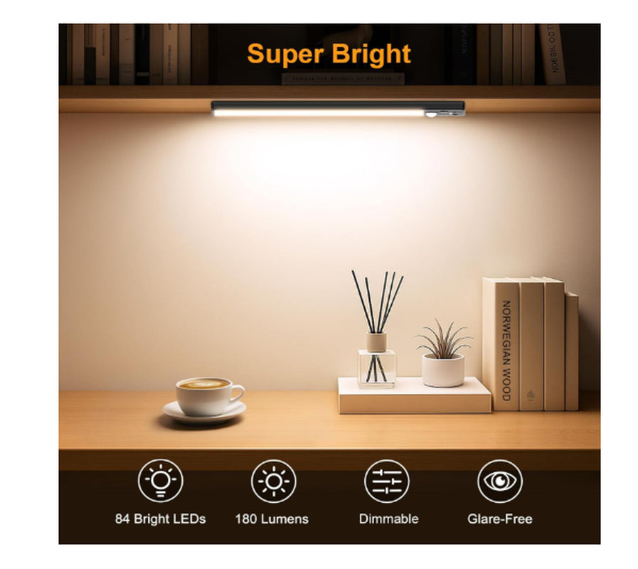 Cabinet Lighting Under-Unit Light Kitchen LED Motion Sensor – 26Cm 84 Leds Black