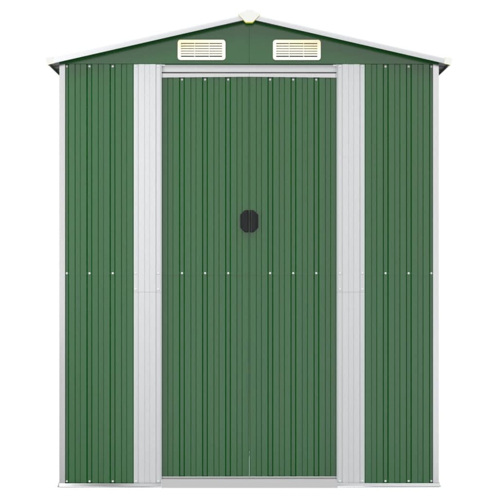 Geräteschuppen Grün 192X357X223 Cm Verzinkter Stahl