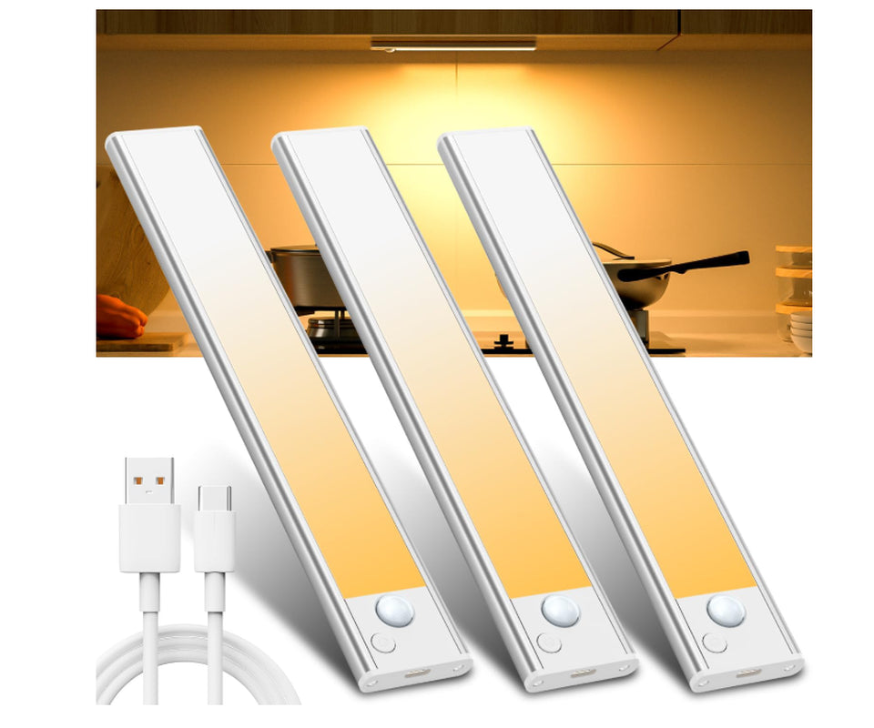 Under-Unit Light Kitchen LED Cabinet Lighting Motion Sensor 3 Pack