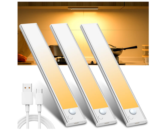 Under-Unit Light Kitchen LED Cabinet Lighting Motion Sensor 3 Pack