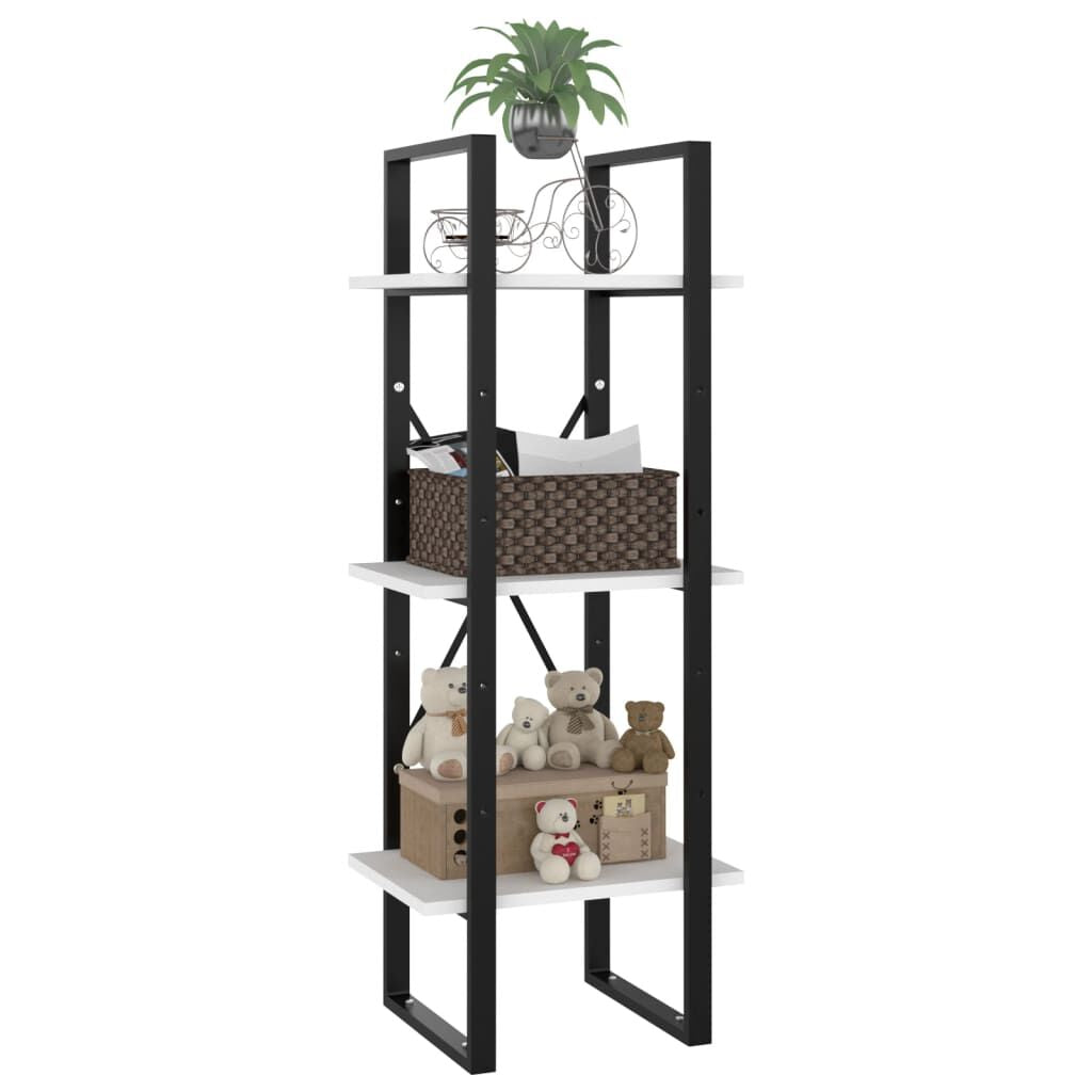 Bücherregal 3 Fächer Weiß 40X30X105 Cm Holzwerkstoff