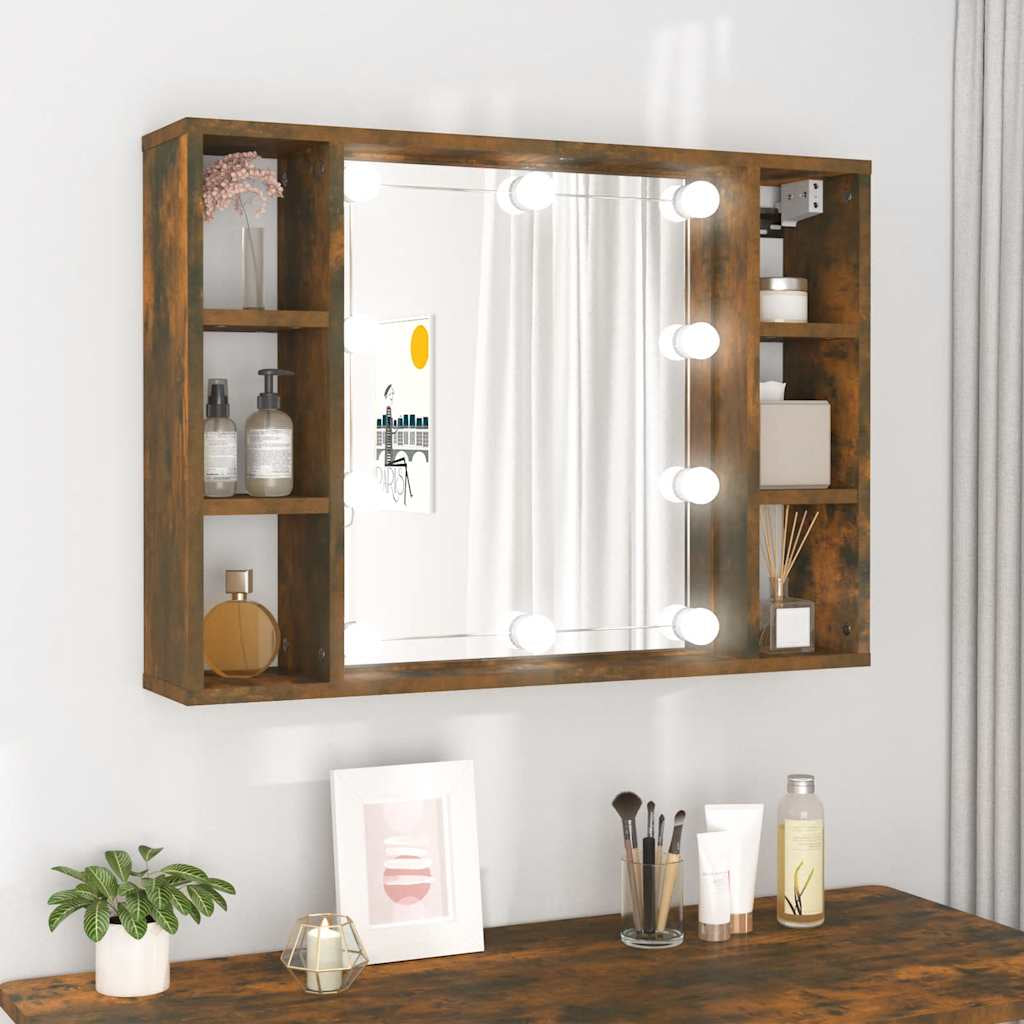 Spiegelschrank Mit LED Badschrank Badspiegel Badezimmer Hängeschrank Vidaxl