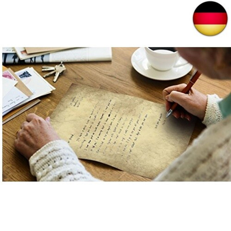 100 Stück DIN A4 Vintage Briefpapier 100G/M - Altes Bastelpapier Für Urkunden S