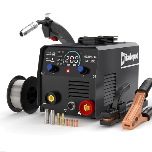 3 in 1 No Gas MIG Welder Mig/Mma/Lift TIG MIG200 Semi-Automatic Welding Machine with Flux Cored Wire Gasless