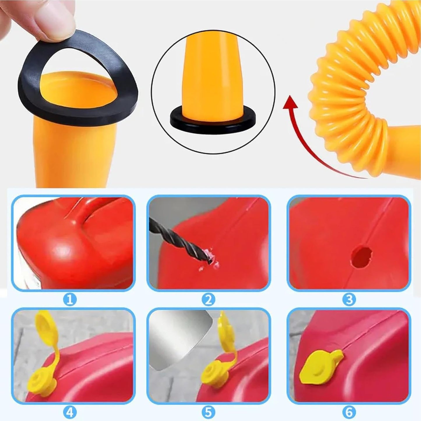 Dosenauslauf | 3 Sets Anti-Spill Dosendüse Ausgießer Für Einfache Ölübertragung – Auslaufsichere Dosenausläufe Düsen, Ausgießdüsen-Kit Kontrolliert Für Die Meisten 1/2/5/10 Gallen-Ölkannen