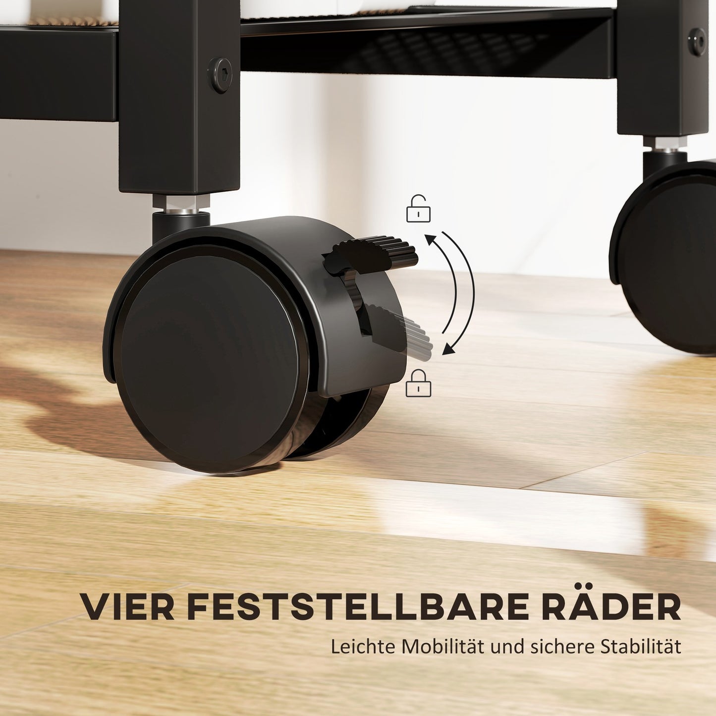 Druckerständer Druckeregal Mit Rollen, Steckdosen, USB- Und Usb-C-Anschlüs