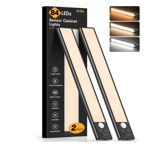 Cabinet Lighting Under-Unit Light Kitchen LED Motion Sensor – 26Cm 84 Leds Black