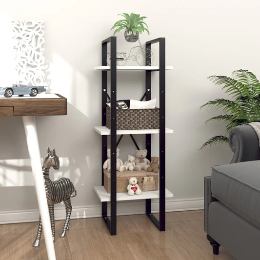 Bücherregal 3 Fächer Weiß 40X30X105 Cm Holzwerkstoff