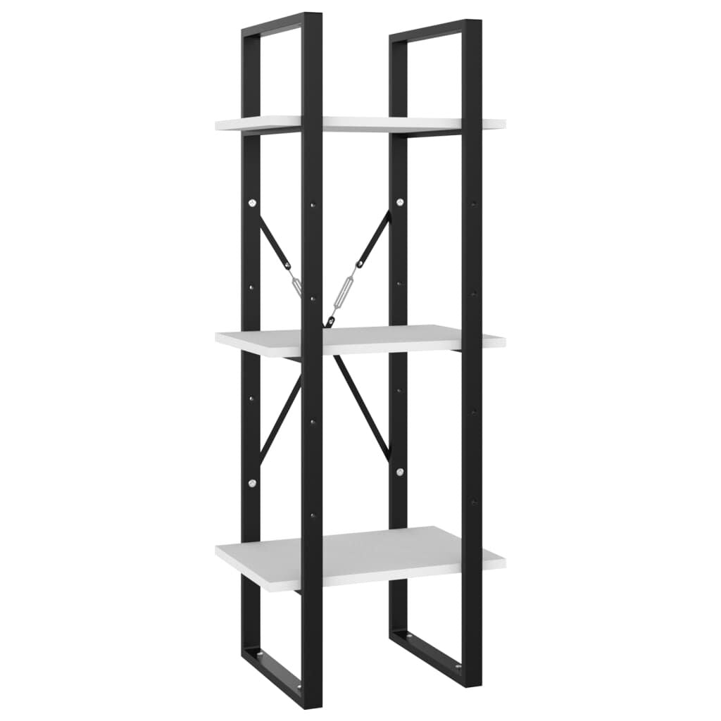 Bücherregal 3 Fächer Weiß 40X30X105 Cm Holzwerkstoff