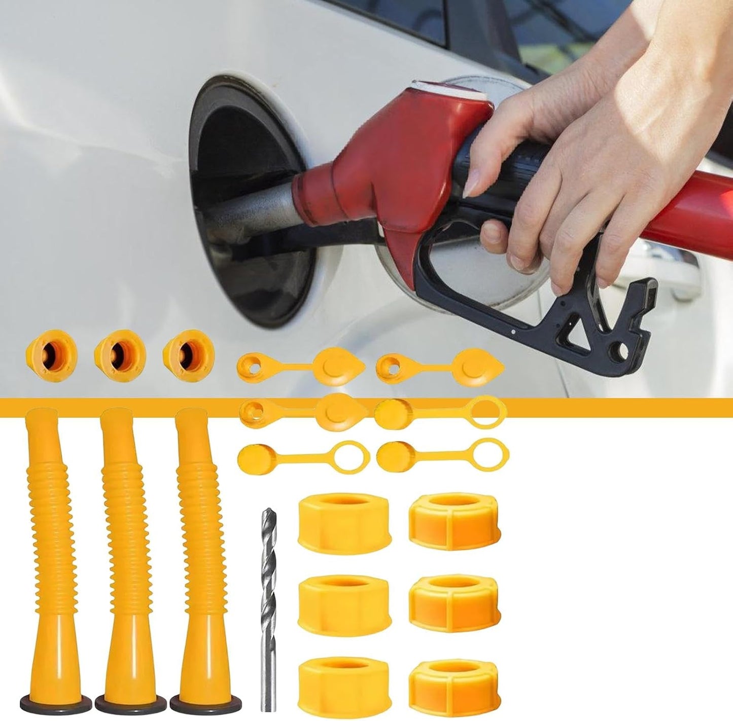 Dosenauslauf | 3 Sets Anti-Spill Dosendüse Ausgießer Für Einfache Ölübertragung – Auslaufsichere Dosenausläufe Düsen, Ausgießdüsen-Kit Kontrolliert Für Die Meisten 1/2/5/10 Gallen-Ölkannen