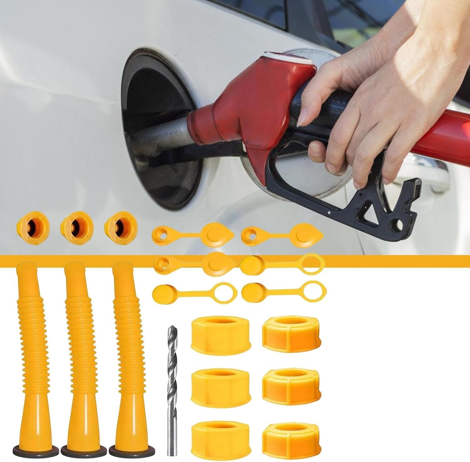 Dosenauslauf | 3 Sets Anti-Spill Dosendüse Ausgießer Für Einfache Ölübertragung – Auslaufsichere Dosenausläufe Düsen, Ausgießdüsen-Kit Kontrolliert Für Die Meisten 1/2/5/10 Gallen-Ölkannen