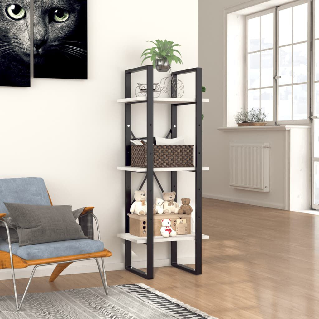 Bücherregal 3 Fächer Weiß 40X30X105 Cm Holzwerkstoff