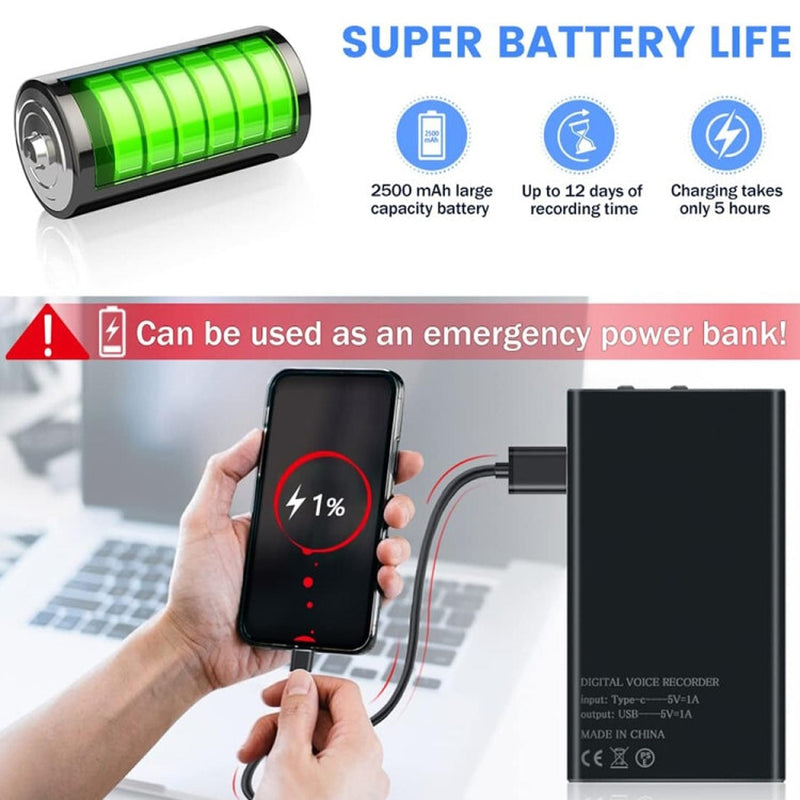 32GB Mini Diktiergerät Spion Magnet Voice Recorder Wanze Mit Geräuscherkenn