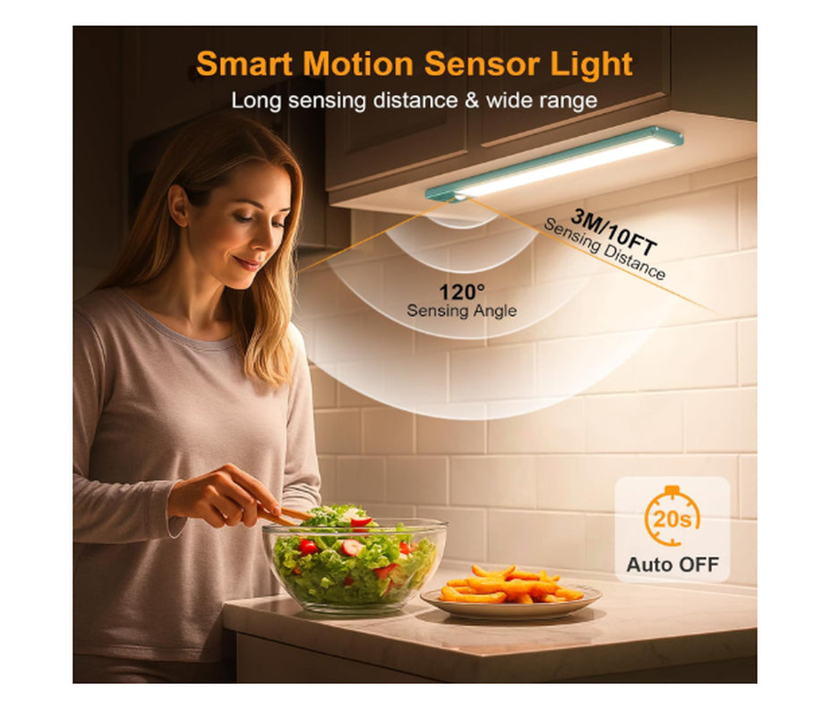 Cabinet Lighting Under-Unit Light Kitchen LED Motion Sensor – 26Cm 84 Leds Green