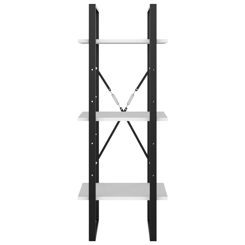 Bücherregal 3 Fächer Weiß 40X30X105 Cm Holzwerkstoff