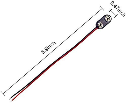 GTIWUNG 20 Stück 9V Batterie-Schnappverbinder I Typ, 9V Batterie Clip Anschluss Mit 15Cm Anschlusskabel, Batterie Snap Anschluss, 9-Volt-Batterieklemmen-Anschluss Schnalle Kunststoffgehäuse, Typ I