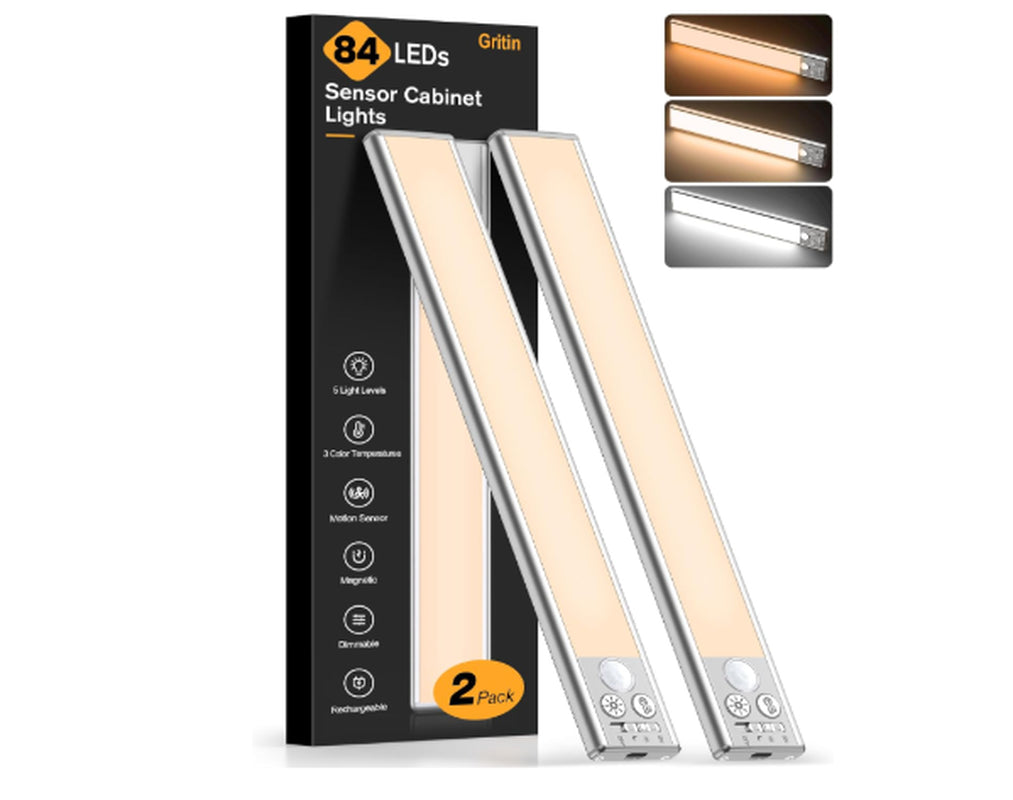 Cabinet Lighting Under-Unit Light Kitchen LED Motion Sensor– 26Cm 84 Leds Silver