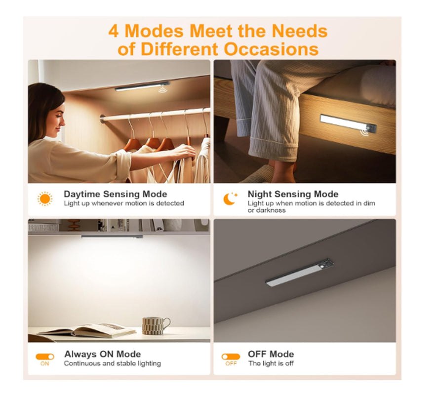 Cabinet Lighting Under-Unit Light Kitchen LED Motion Sensor – 26Cm 84 Leds Black