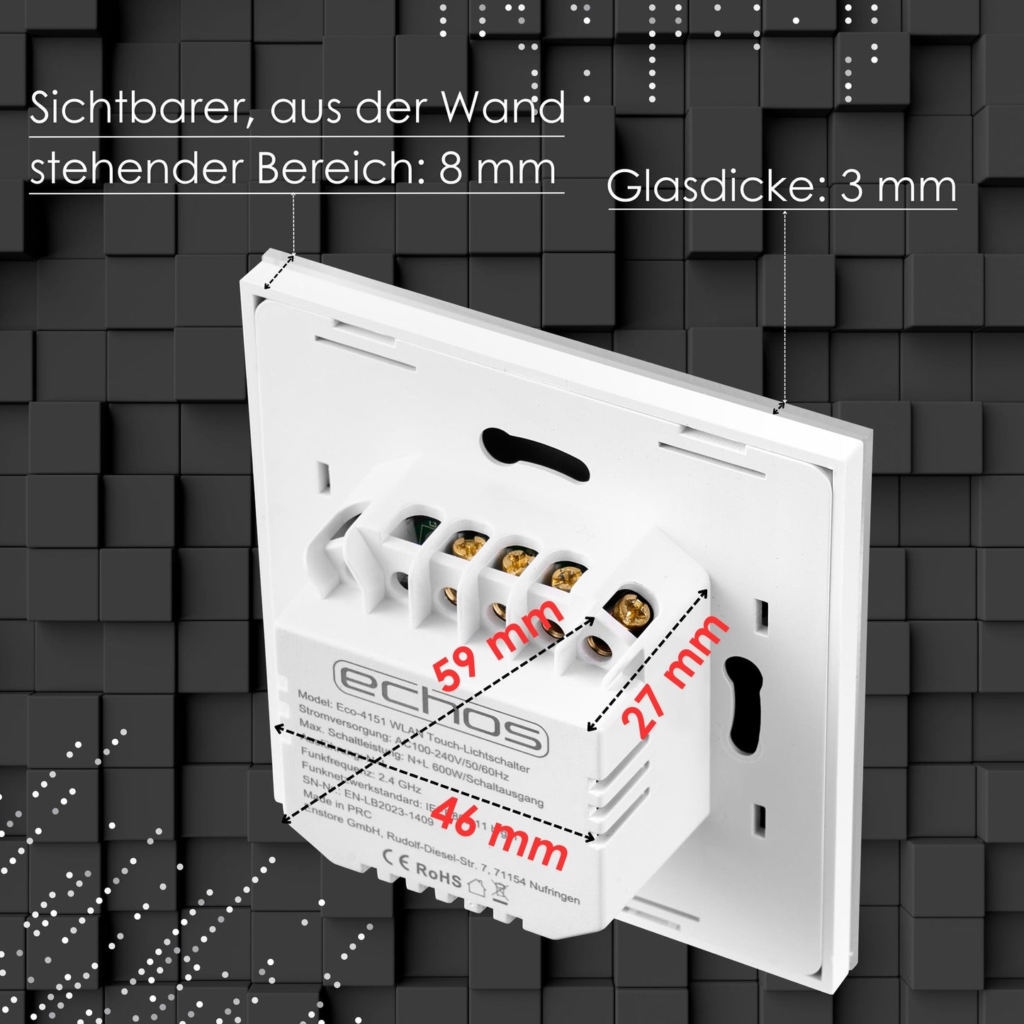 Wlan Smart Touch Lichtschalter Glas Touchschalter WLAN Lichtschalter Smart Life
