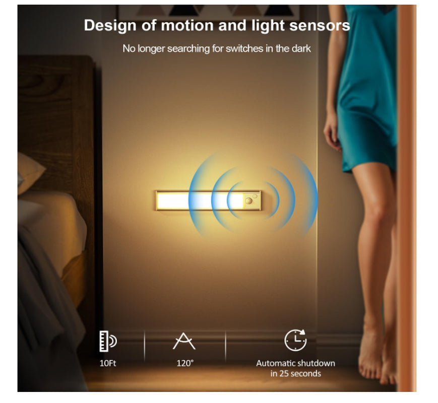 Under-Unit Light Kitchen LED Cabinet Lighting Motion Sensor 3 Pack