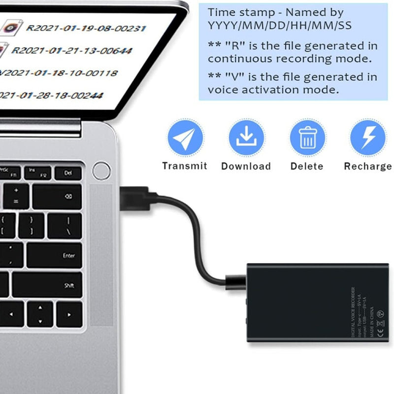 32GB Mini Diktiergerät Spion Magnet Voice Recorder Wanze Mit Geräuscherkenn