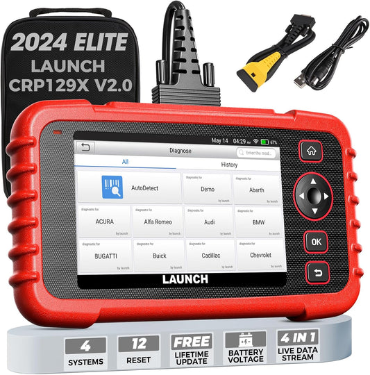 LAUNCH CRP129X OBD2 Diagnose Android,4 Systemdiagnosen Mit Öl-Reset,Epb / SAS / TPMS Und Gasannahme,Autovin Für Kleine Läden Und Heimwerker (Upgrade Von CRP129)