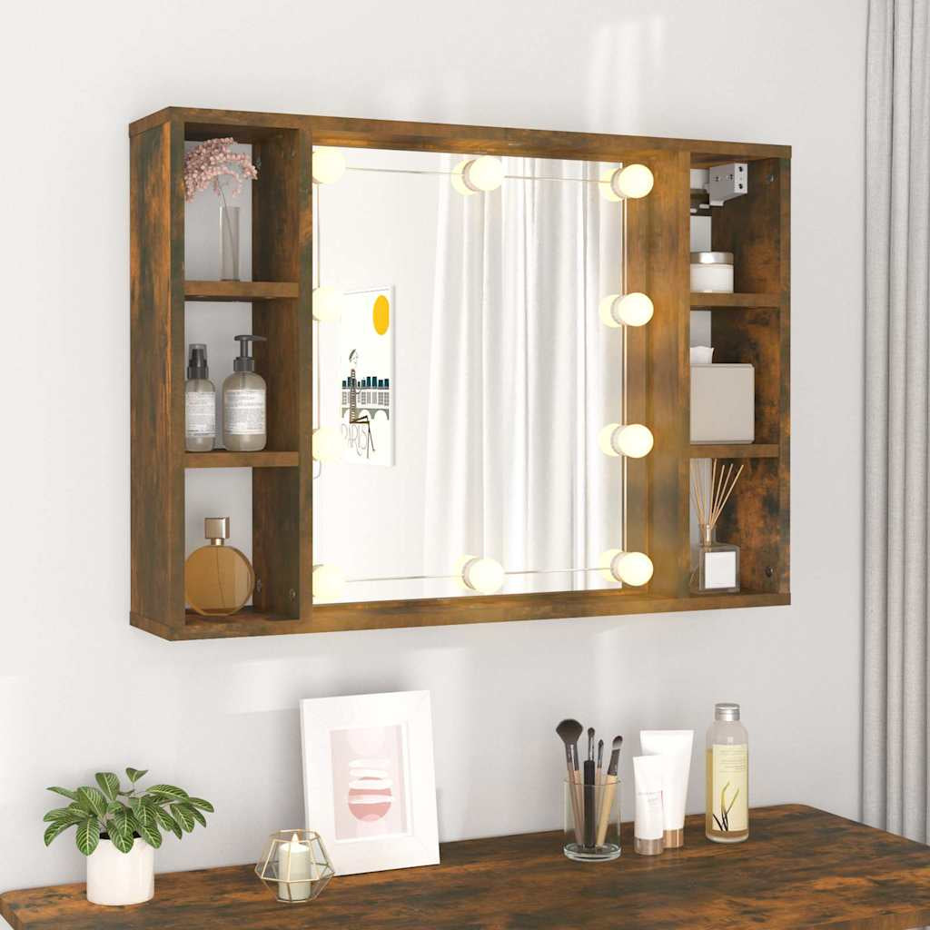 Spiegelschrank Mit LED Badschrank Badspiegel Badezimmer Hängeschrank Vidaxl