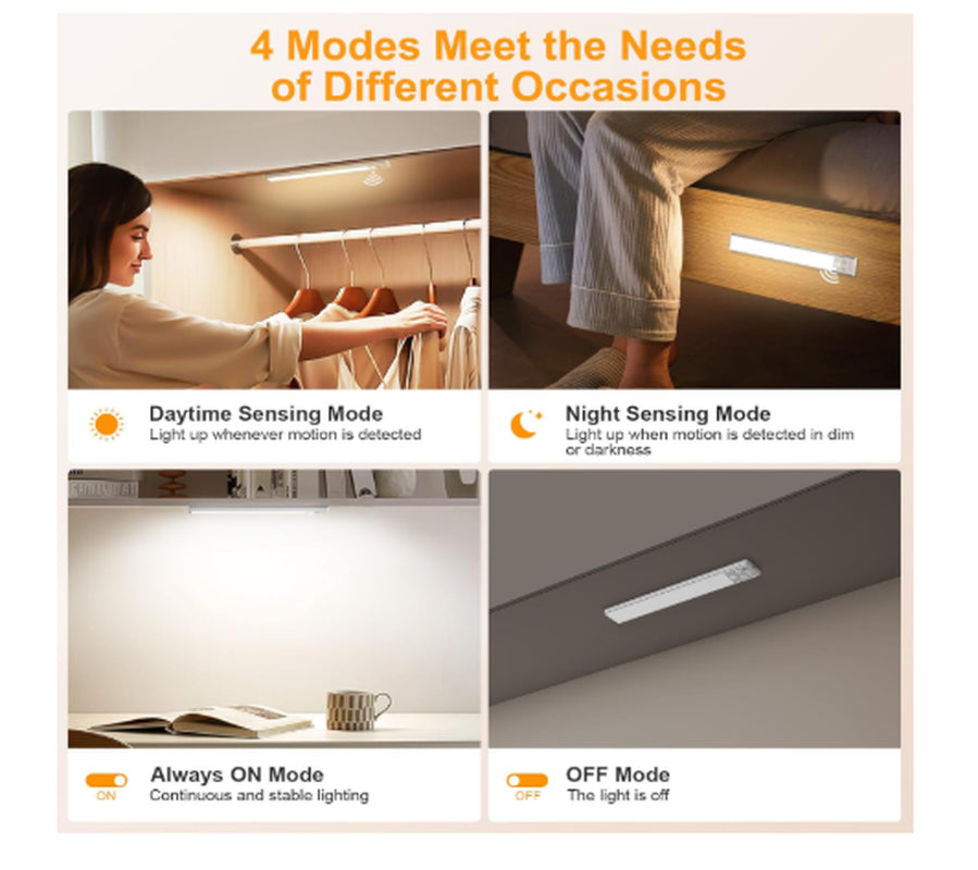 Cabinet Lighting Under-Unit Light Kitchen LED Motion Sensor– 26Cm 84 Leds Silver