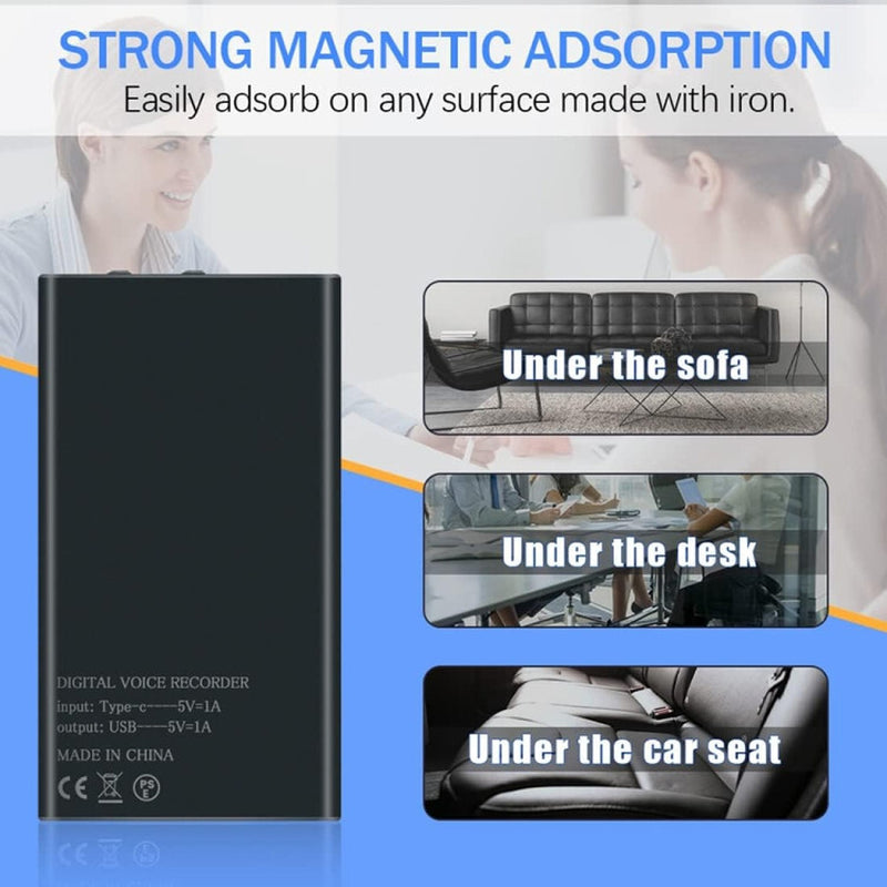 32GB Mini Diktiergerät Spion Magnet Voice Recorder Wanze Mit Geräuscherkenn
