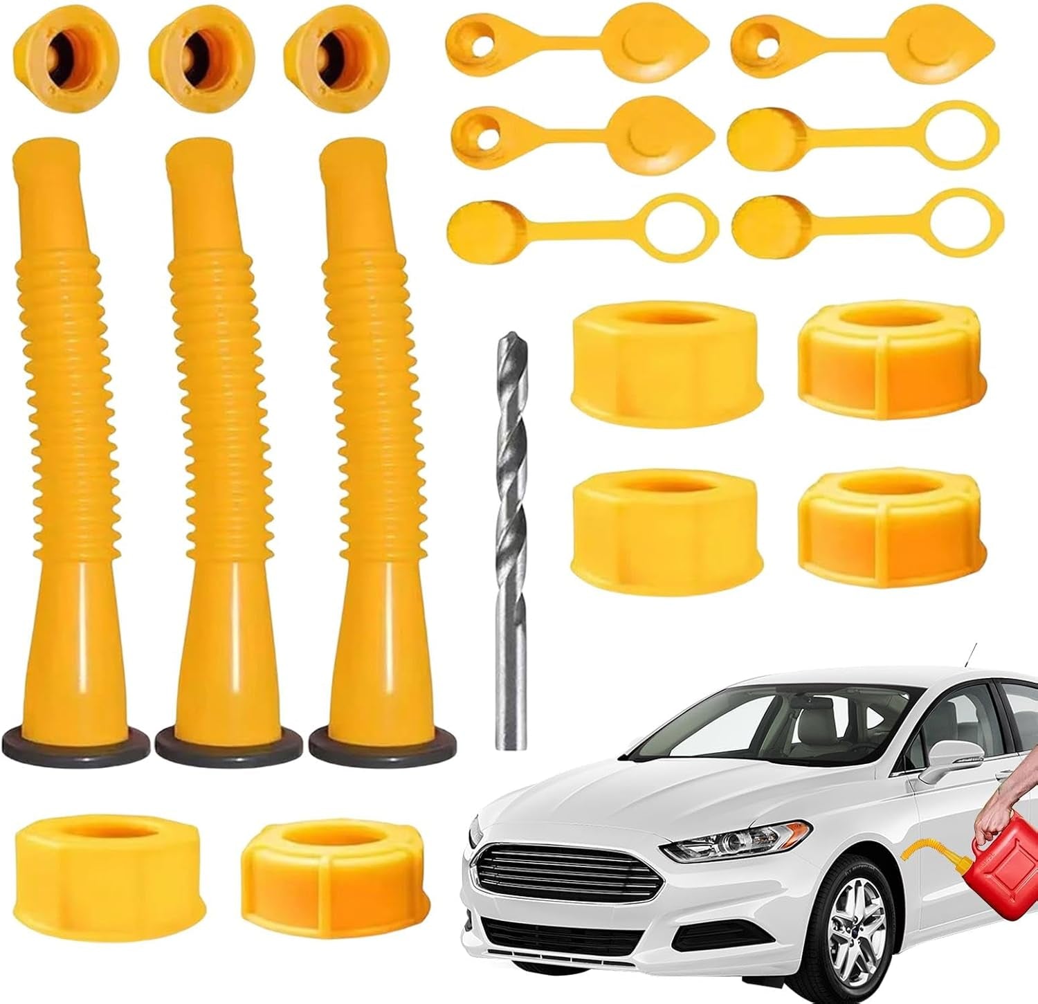 Dosenauslauf | 3 Sets Anti-Spill Dosendüse Ausgießer Für Einfache Ölübertragung – Auslaufsichere Dosenausläufe Düsen, Ausgießdüsen-Kit Kontrolliert Für Die Meisten 1/2/5/10 Gallen-Ölkannen